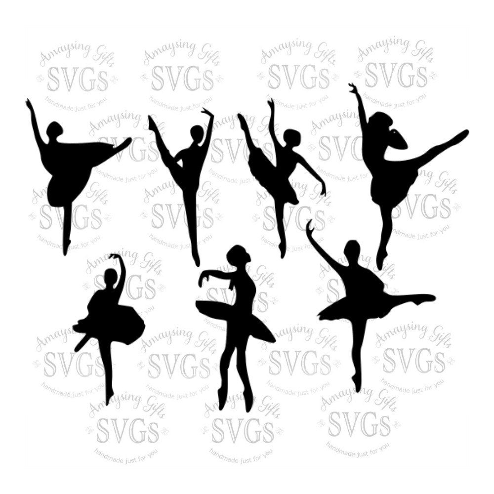 1000x1000 Svg Ballerina Silhouettes Dxf Eps Ballerina Dance