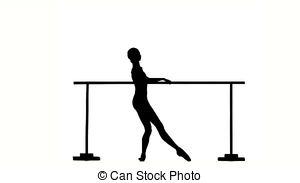 300x183 Little Ballerina Posing On Ballet Barre. Silhouette. Little