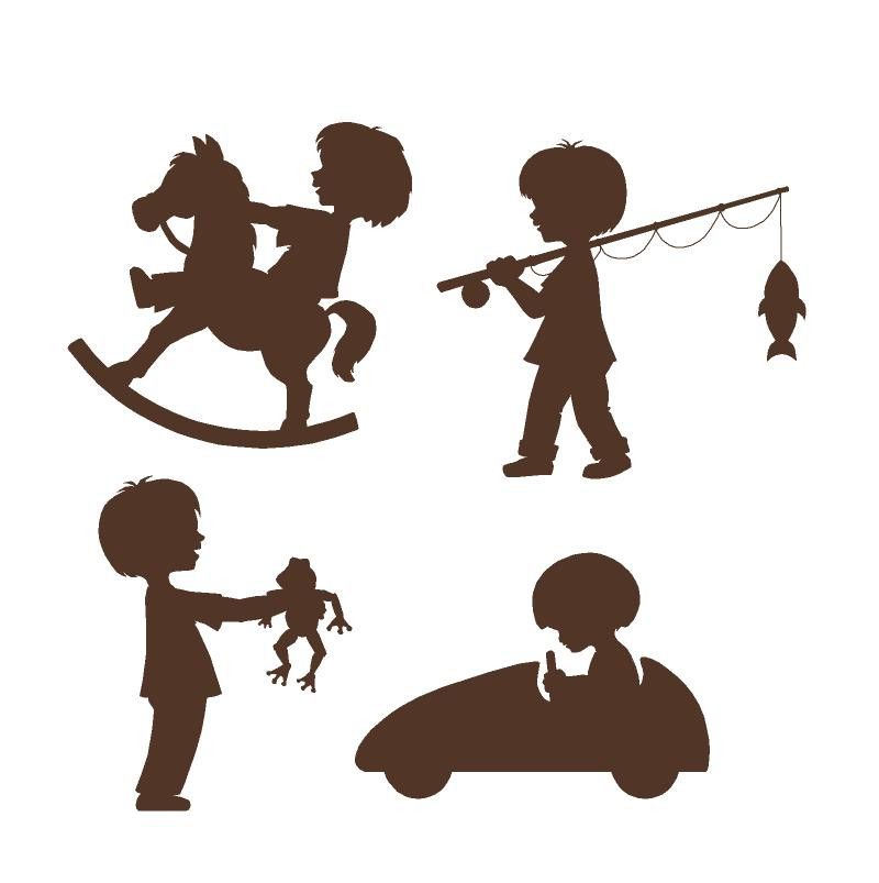 800x803 Silhouette Boys Wall Mural Wall Murals, Silhouettes And Walls