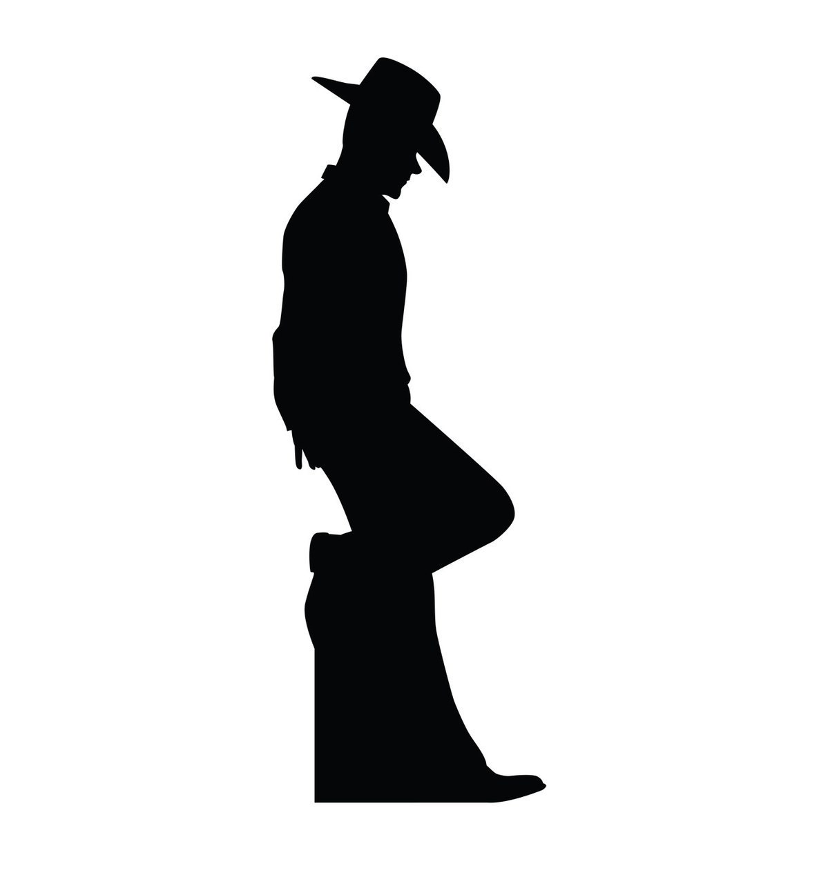 1199x1280 Life Size Cowboy Leaning Silhouette Cardboard Standup Cardboard