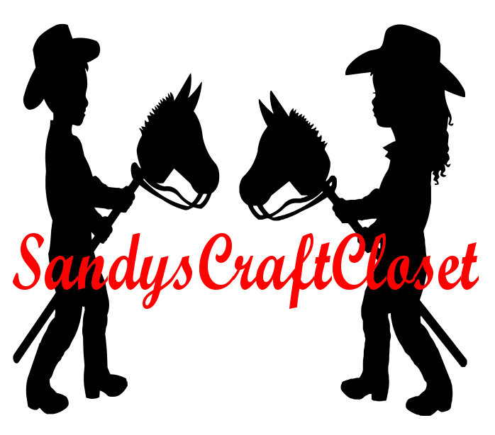 698x614 Little Cowboy And Cowgirl With Stick Horse Jpeg Png Eps Ps