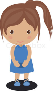 188x320 Vector Illustration Of Little Girl Blowing Bubbles Stock Vector
