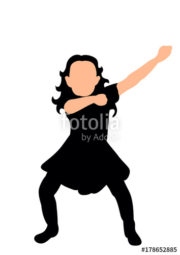354x500 Silhouette Little Girl Dancing,isolated Stock Photo And Royalty