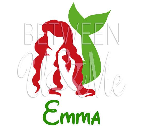 570x489 Personalized Princess Ariel Little Mermaid Silhouette Hair Fin