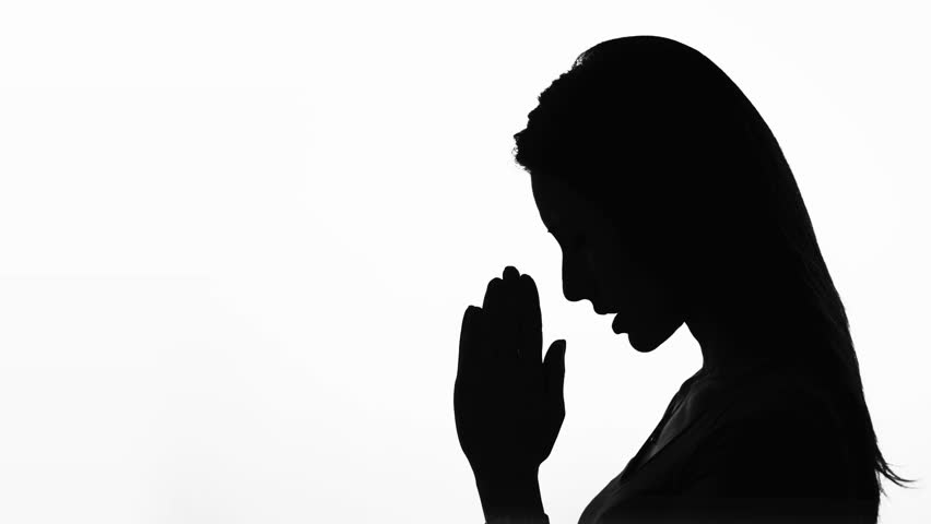 852x480 Performing Five Time Prayer Silhouette Of A Muslim Praying. Woman
