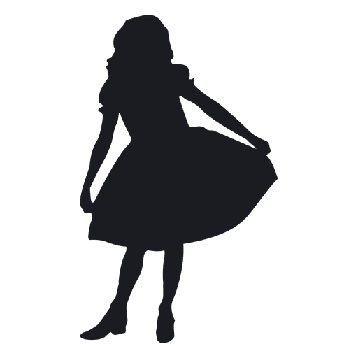 512x512 Little Girl Dancing Silhouete