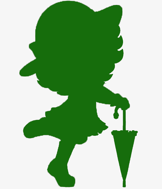 557x650 Take Green Umbrella Little Girl Silhouette, Little Girl, Green