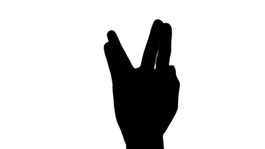 852x480 Number 2 Silhouette Of Hand Stock Footage Video 22377880