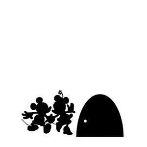 300x300 Mouse In Love Hole House For Home Wall Stickers Decals Living Room