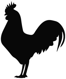 253x300 Rooster 1 Decal Sticker Kitchen Silhouette Custom Living Room