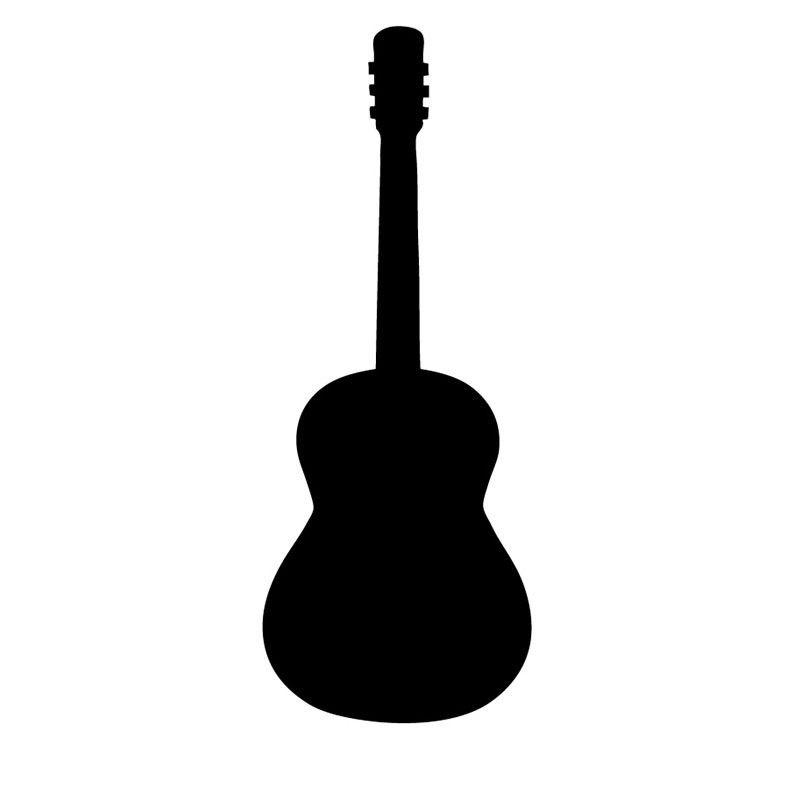 800x800 Simple Design Musical Instrument Guitar Silhouette Wall Sticker