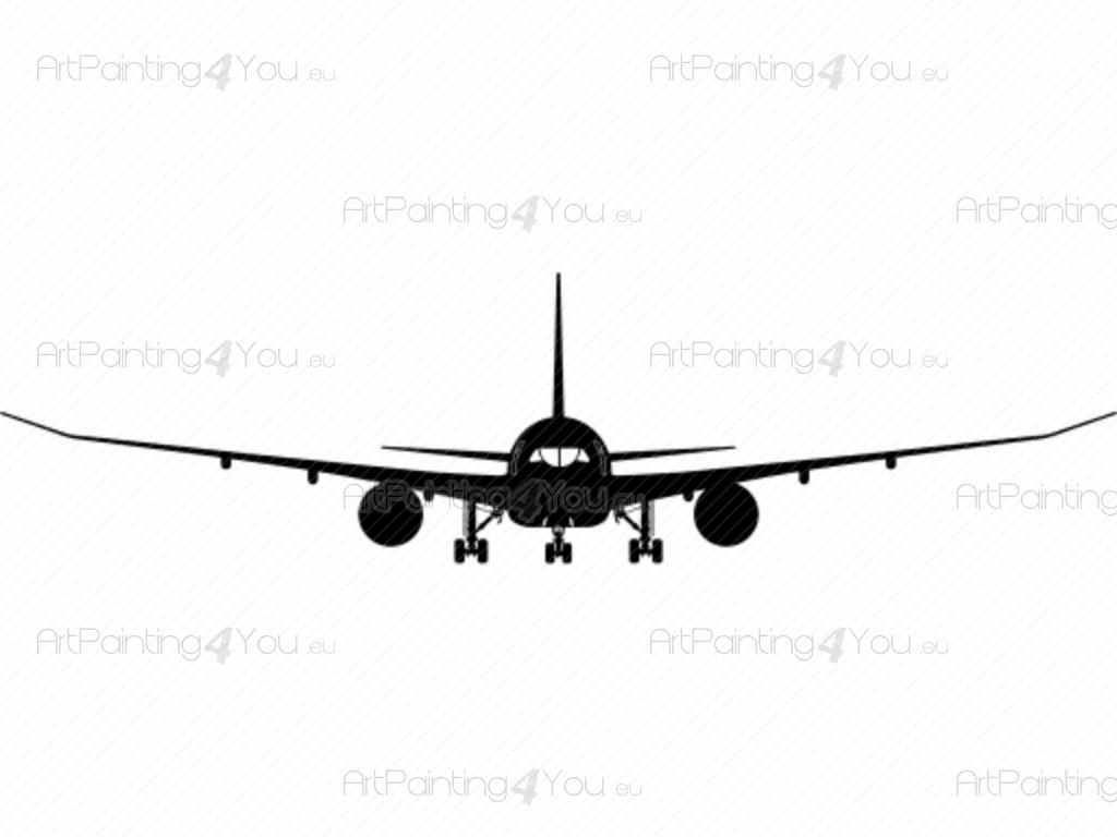 1024x768 Wall Decals Airplane Silhouette (Vdv1034en)