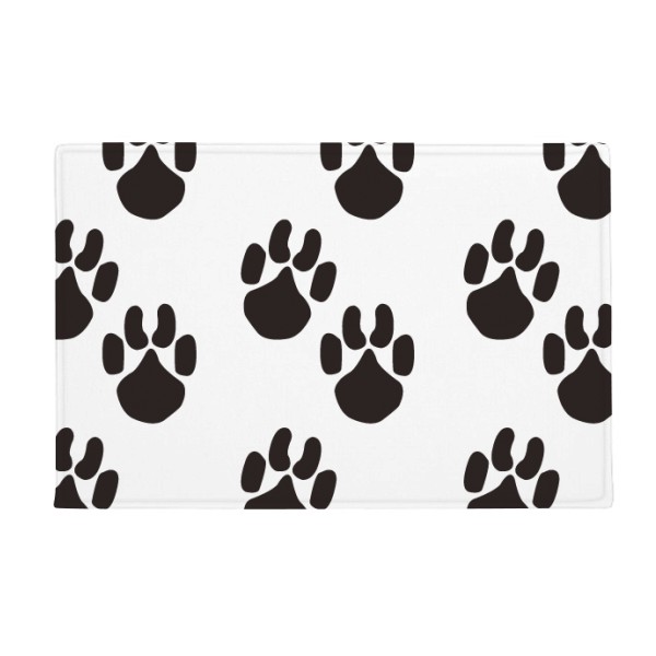 600x600 Animal Cute Paw Print Silhouette Footprint Anti Slip Floor Mat