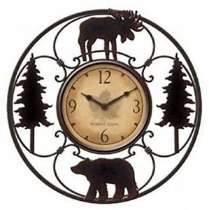 299x300 Home Decor Silhouette Moose Wall Clock Wildlife Rustic Lodge Cabin