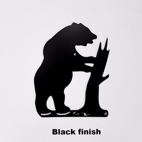 480x480 Bear And Tree Metal Wall Art Silhouette Bear Wildlife Metal Wall