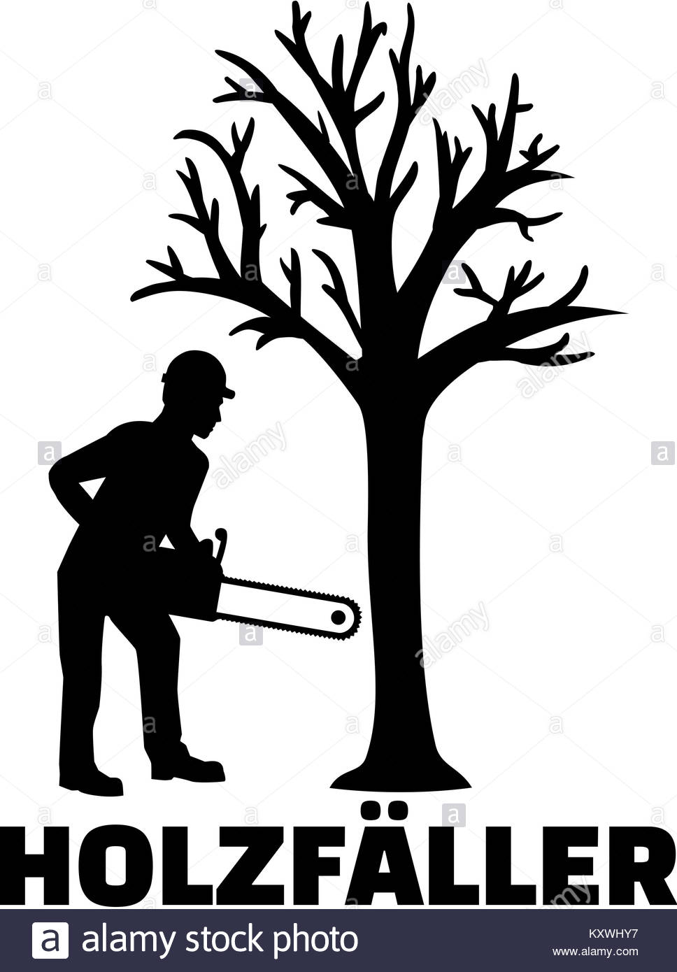 968x1390 Lumberjack German Job Title With Silhouette Stock Photo 171437259