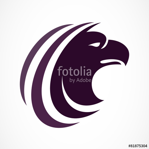 500x500 Vector Logo Design Template. Bird Head Silhouette Icon. Business