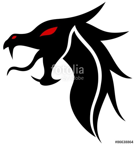 467x500 Dragon Head Silhouette Stock Image And Royalty Free Vector Files