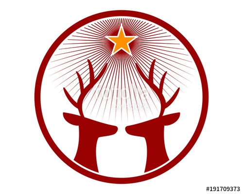500x400 Star Deer Head Reindeer Deer Elk Stag Image Vector Icon Logo