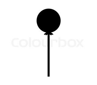 320x280 Hand Drawn Silhouette Of Lollipop. Candy Shop Logo Template