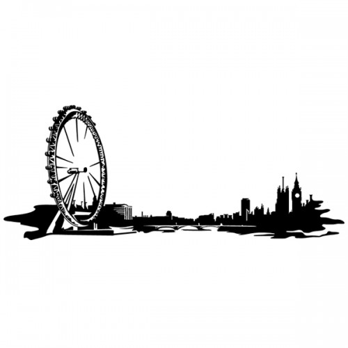 500x500 London Eye Skyline Wall Sticker Free Worldwide Shipping