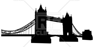 400x200 Bridge Tower Silhouette In London Royalty Free Vector Clip Art