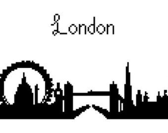 340x270 London Skyline Rubber Stamp