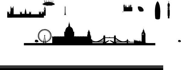 600x234 London Skyline Isolated Clip Art