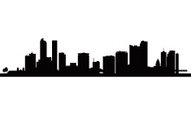 191x115 Los Angeles City Skyline Silhouette Background Stock Vectors