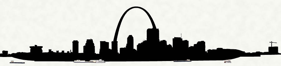 900x213 St Louis Silhouette With Boats Photograph By C H Apperson