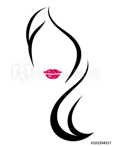 387x500 Woman Silhouette With Long Hair