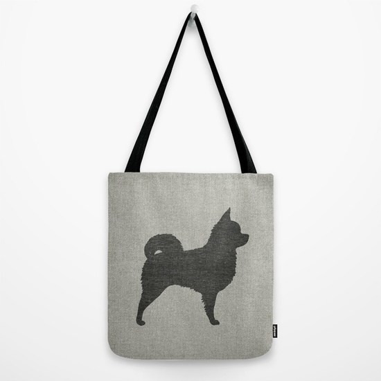 550x550 Long Haired Chihuahua Silhouette Tote Bag By Mylifeisacartoon