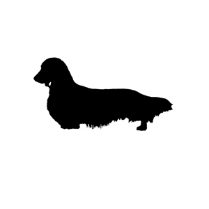 300x300 Dachshund Silhouette Vinyl Sticker Decal