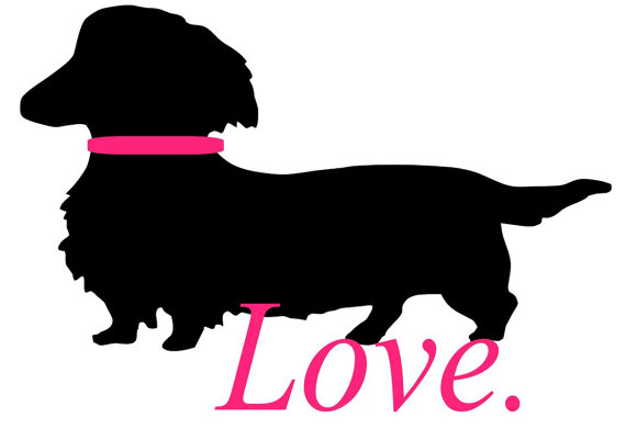570x391 Long Haired Dachshund Love Digital Cutting File Studio 3