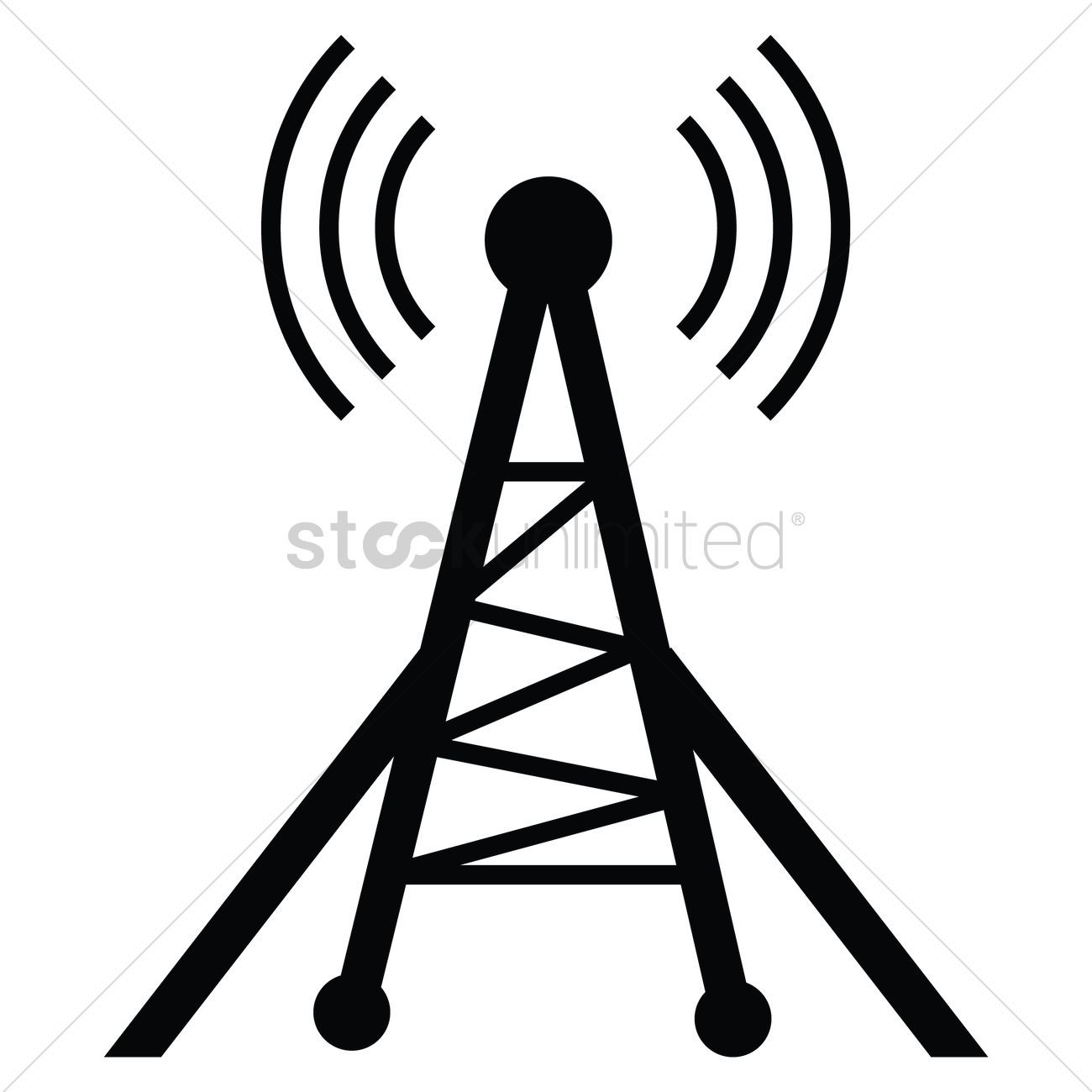 1300x1300 Silhouette Of Radio Tower Vector Image