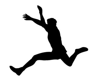 320x266 Long Jump Silhouette Decal Sticker