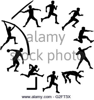 300x320 Long Jump Silhouettes Set Stock Vector Art Amp Illustration, Vector