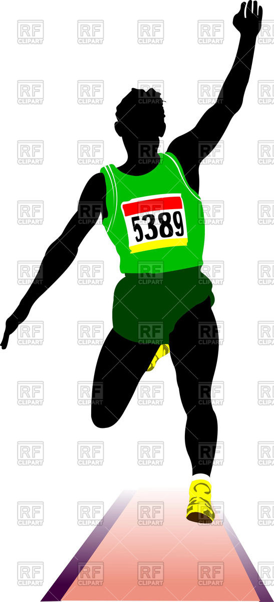 547x1200 Long Jump Athlete Silhouette Royalty Free Vector Clip Art Image