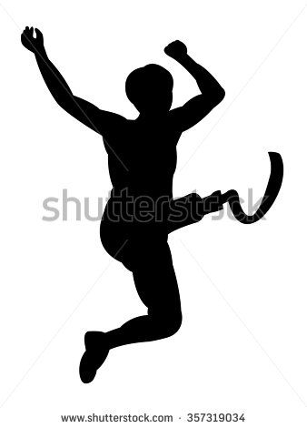 338x470 The Silhouette Of The Person With A Disability Long Jump Player