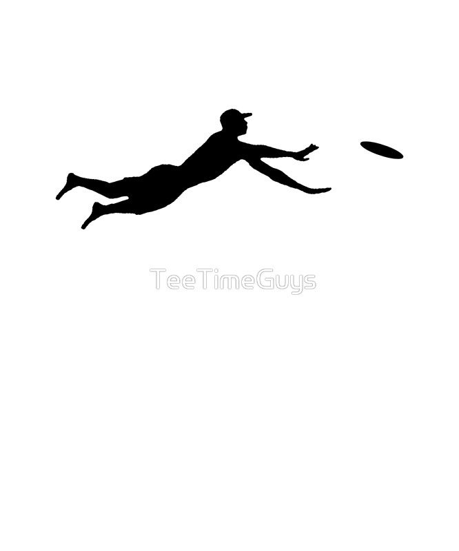 666x800 Ultimate Frisbee Layout Silhouette Dive Jump Catch Framed
