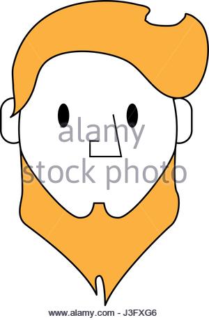 300x460 Bearded Man Silhouette Illustration With Long Hair Stock Photo