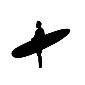 300x300 Surfer Longboard Silhouette Car Decal Sticker Ebay