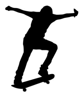 287x330 Skateboarder Silhouette 4 Decal Sticker