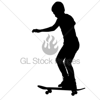 325x325 Skateboarders Silhouette. Vector Illustration. Gl Stock Images