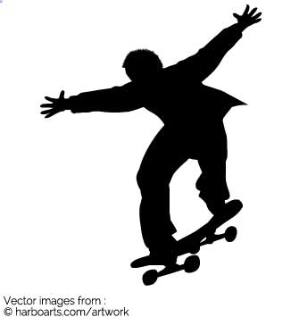 335x355 Download Skater In Air Kickflip Silhouette