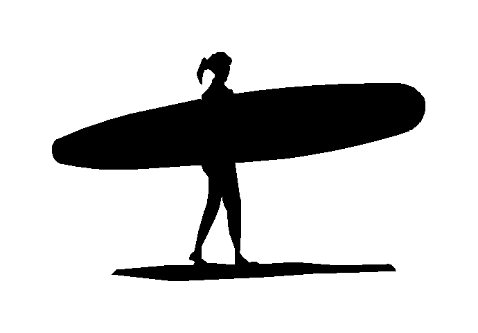 690x481 Girl Longboard Silhouette Decal [Gls001]