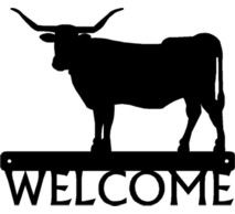 213x194 Texas Longhorn Steer Western Metal Art Welcome Sign Amp Plaque