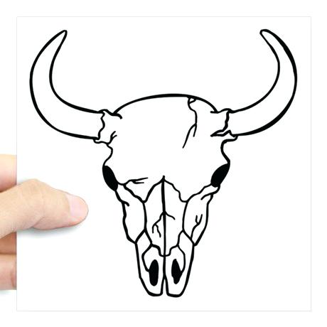 460x460 Longhorn Skull Decal Cow Bull Skull Silhouette Flourish Western