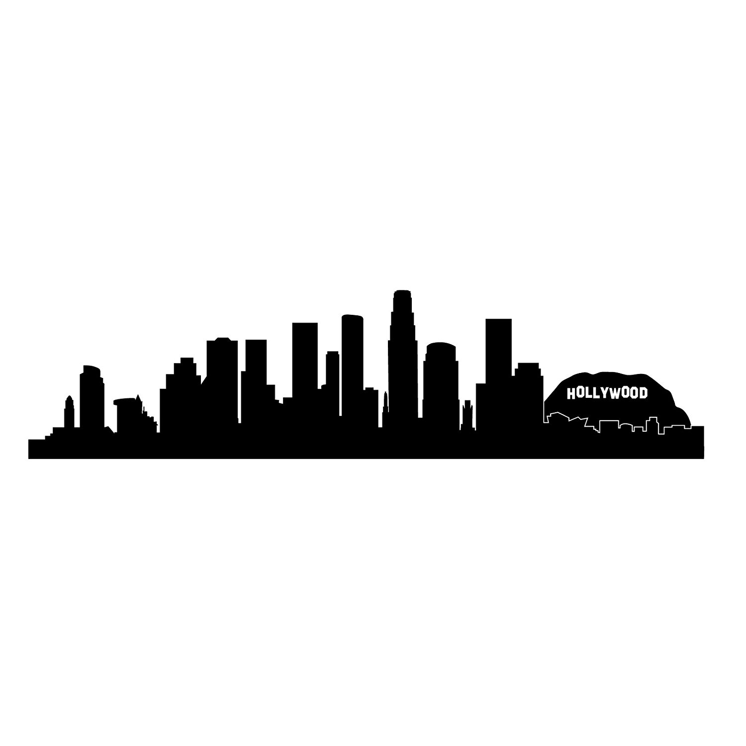1500x1500 Los Angeles Skyline Silhouette, Small, Black