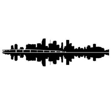 355x355 Buy Los Angeles Skyline Silhouette, Small, Black
